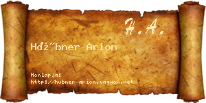Hübner Arion névjegykártya
